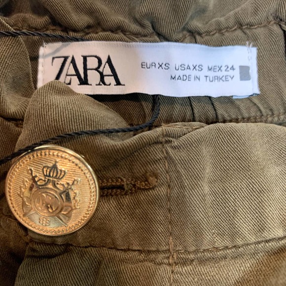 NWOT ZARA high waist joggers lyocell paper bag waist cabincore - Picture 8 of 12